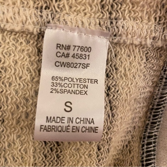 Chaser Small Striped Black White Zip Up Sweatshirt - Picture 4 of 13